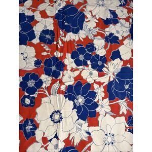 Bloomcraft Scotchguard Floral Red White Blue Fabric 48x34"